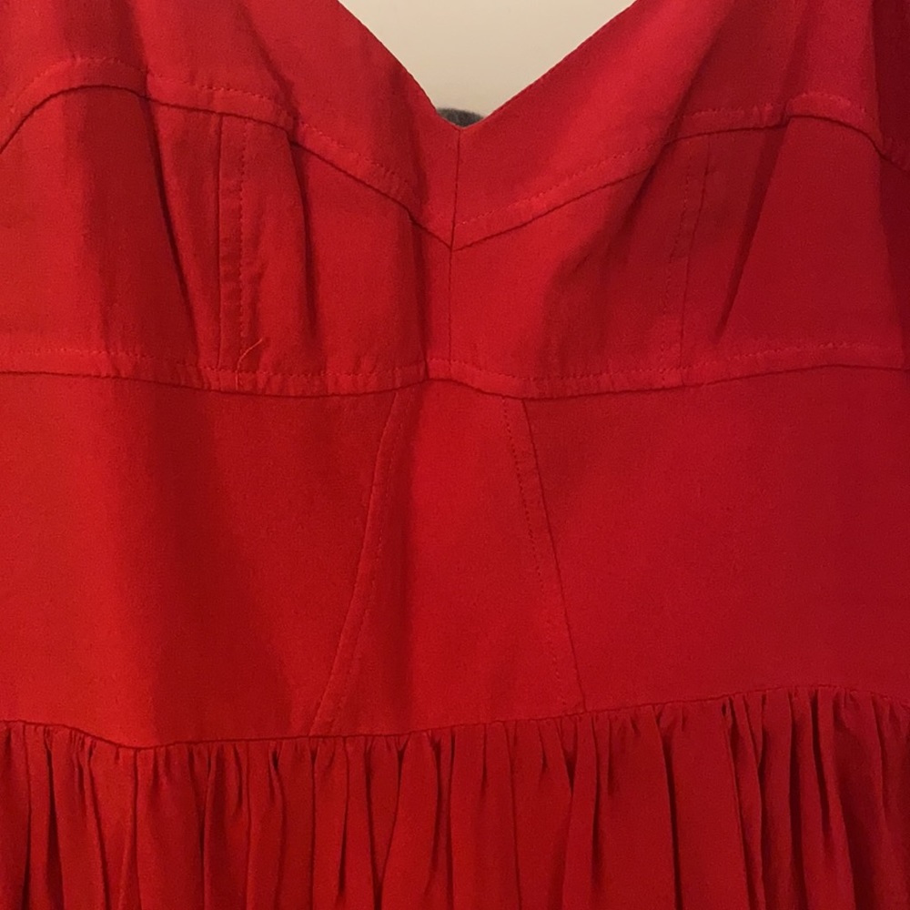 Red chiffon dress